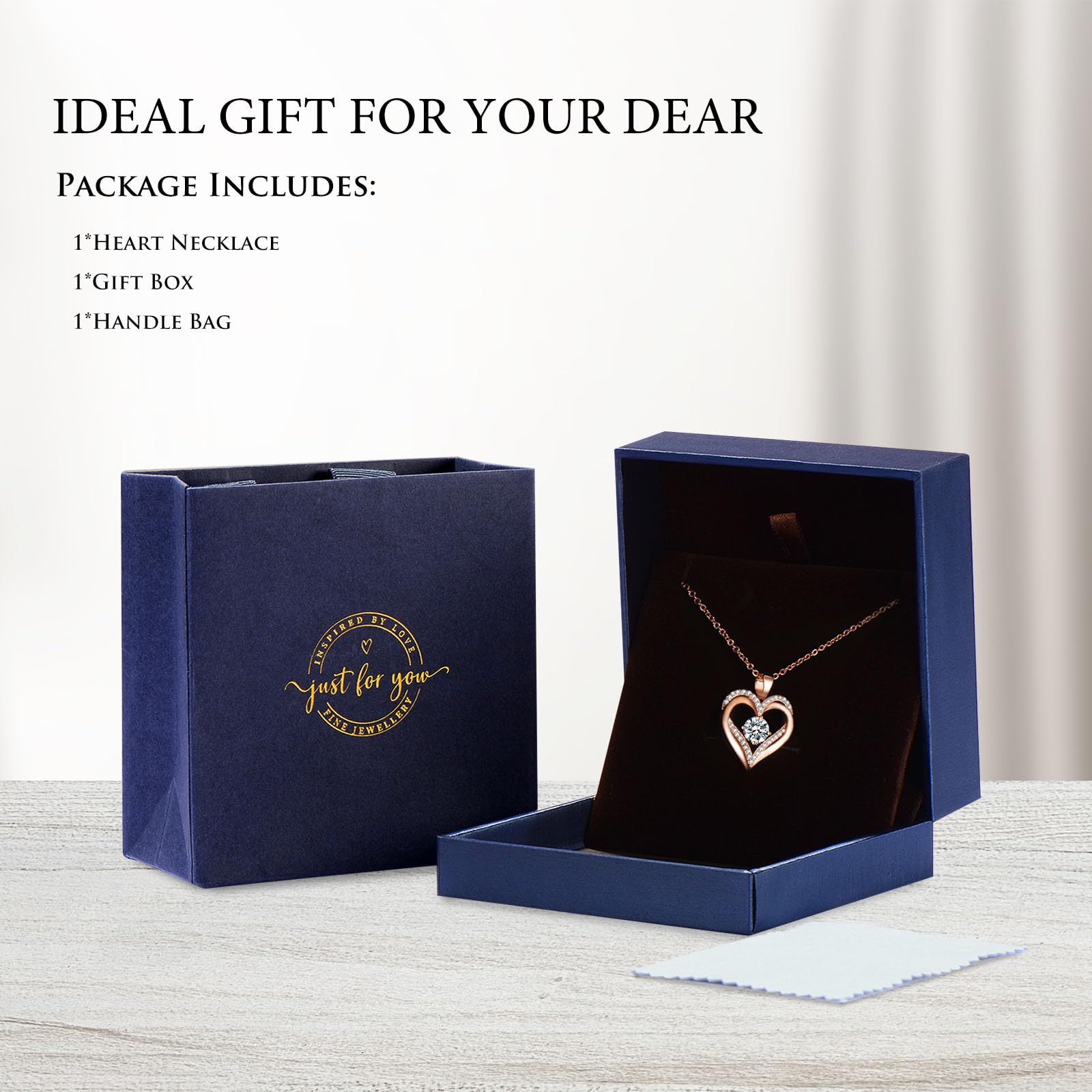 Rose Gold Necklace for Women - Elegant Birthstone Jewelry Gift for Wife, Mom, Girlfriend | Perfect for Valentine's Day, Christmas, Anniversary, Mother's Day & Birthday | Ideal for Date Nights, Weddings & Special Occasions