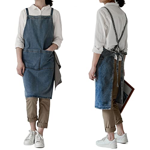 #1 Cotton Denim Navy Blue With Waist Ties