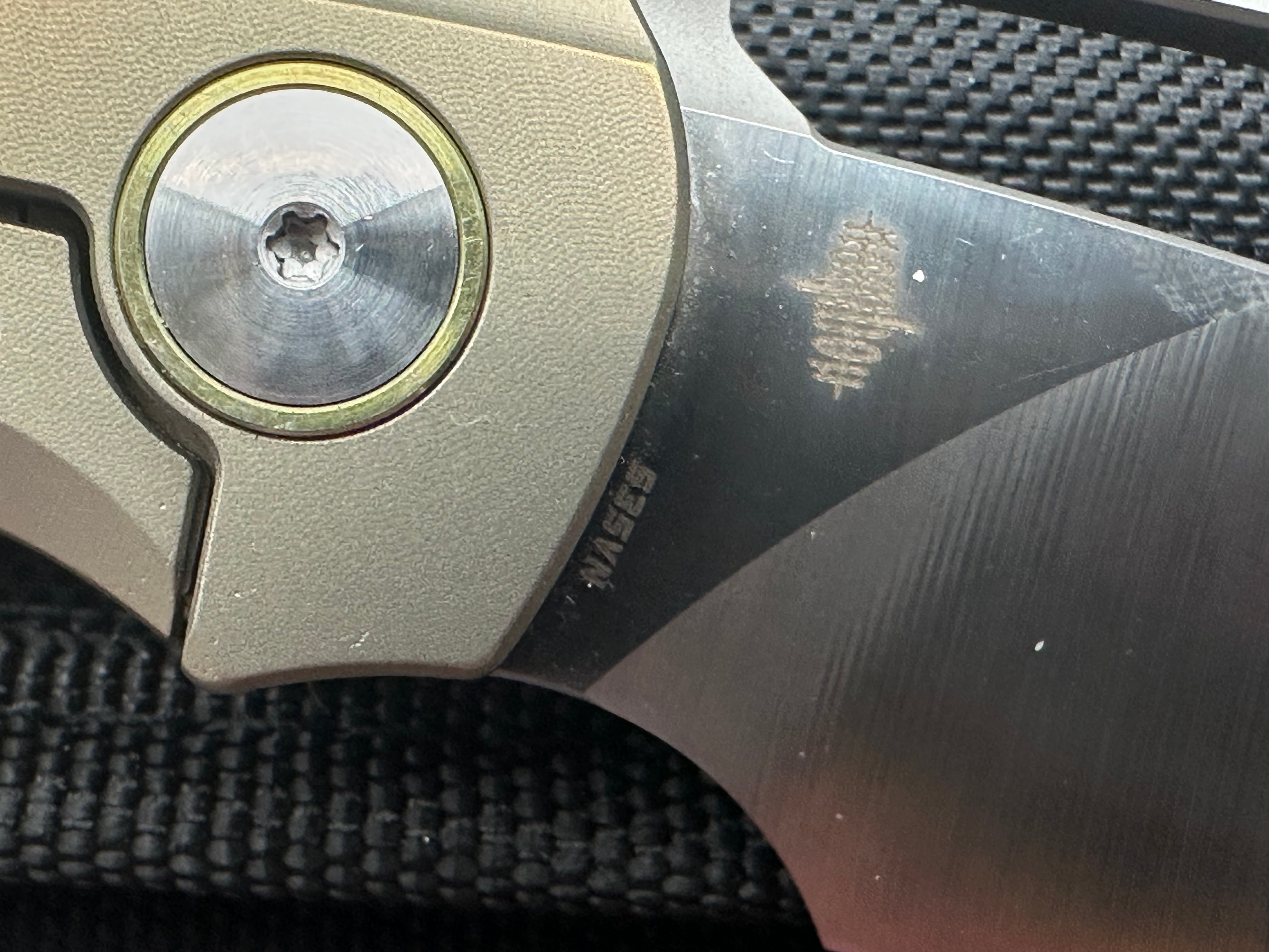 BESTECH Fairchild Folding Knife - Gold Titanium Handle, S35VN Steel Plain Edge, Satin Finish - EDC, Camping, Outdoor Survival & Everyday Carry Knife