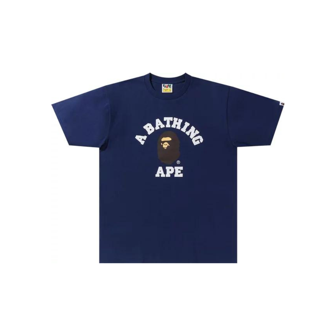 BAPE College Tee Navy Blue - Streetwear Graphic T-Shirt for Men | Casual Wear & Urban Fashion Outfit
