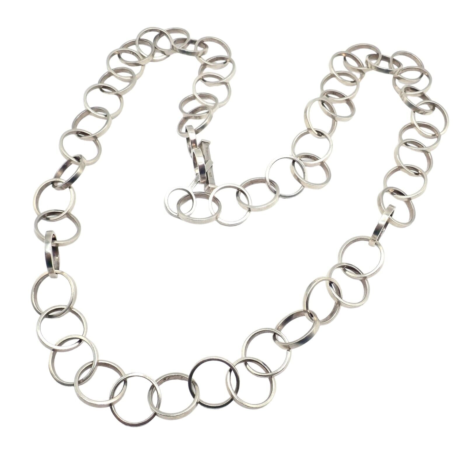 Tiffany & Co Picasso Sterling Silver Circle Link Long 34