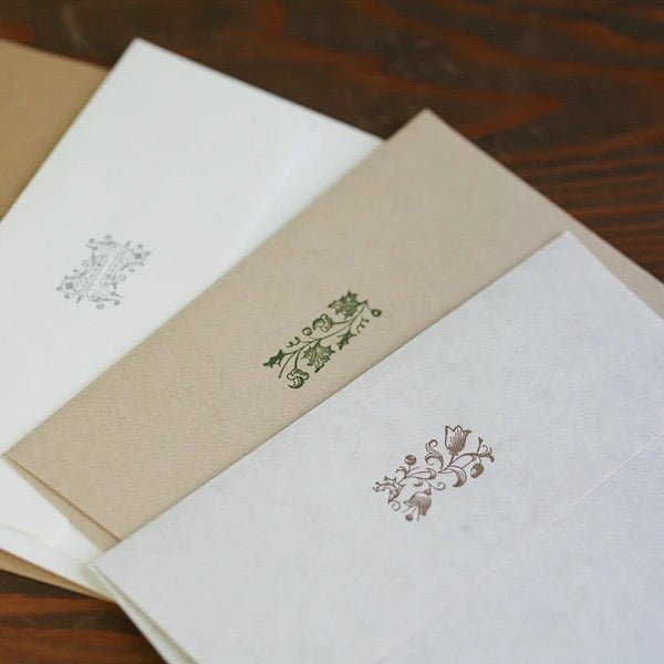 Vintage Mini Envelopes - Retro Meiji Era Japanese Kohunkan Kappansho Pattern for Letter Writing, Gift Cards & Scrapbooking
