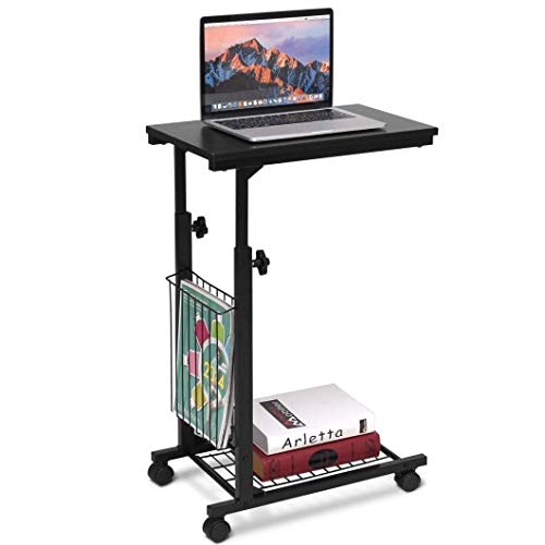 Adjustable Height Sofa Side Table - Slide End Table for Living Room, Couch, Bed - Perfect for Snacks, Drinks, Books & Remote Control