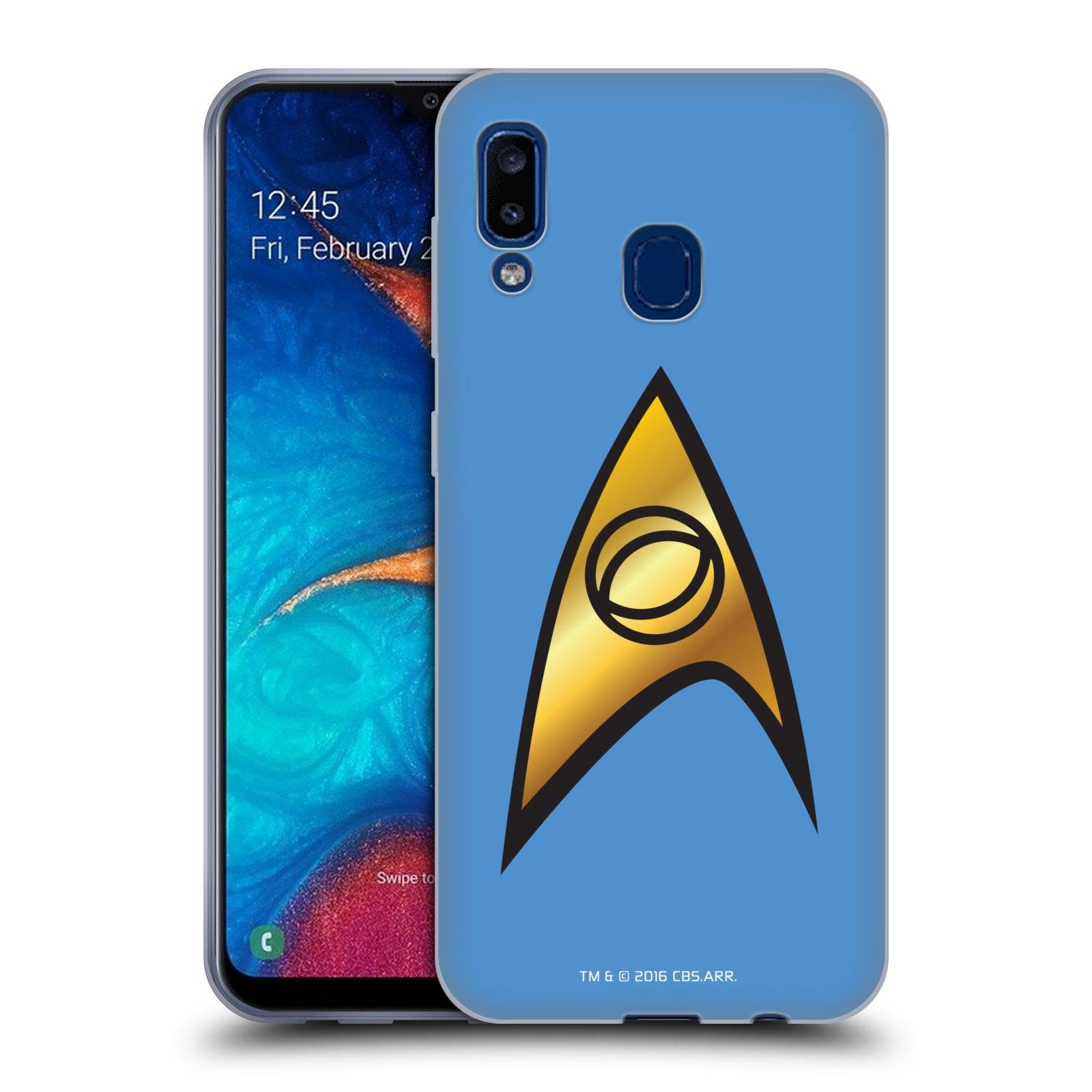 Officially Licensed Star Trek Sciences Solo Uniforms & Badges TOS Soft Gel Case for Samsung Galaxy A20/A30 (2019) - Perfect for Cosplay, Conventions & Trekkie Fans