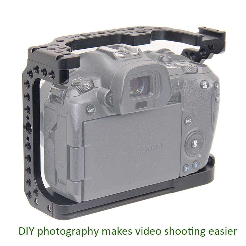 Canon EOS R Camera Cage Rig - Cold Shoe & Thread Holes for Video Shooting