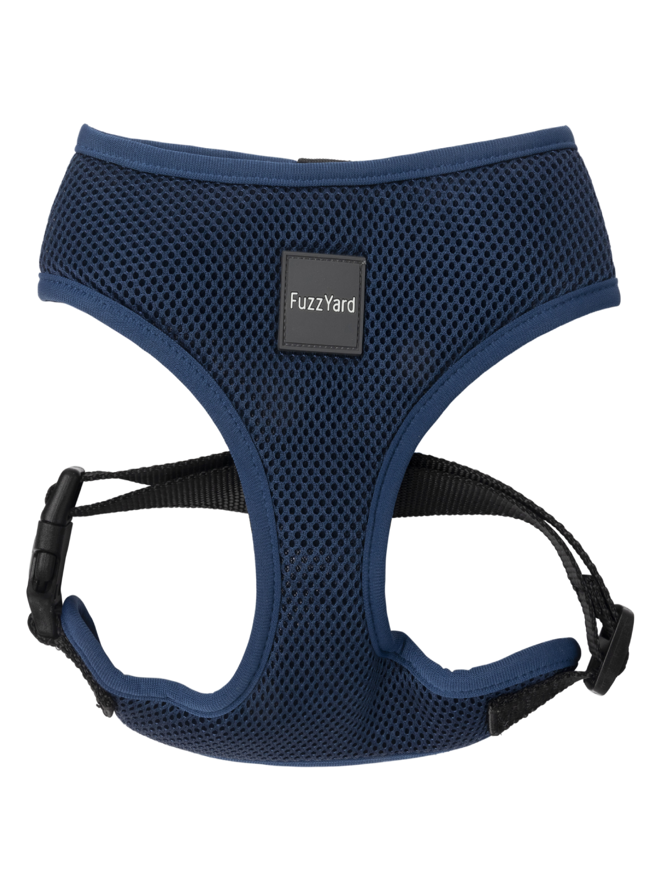 FuzzYard Marine Blue Plain Dog Harness - Adjustable & Comfortable for Small, Medium & Large Dogs - Perfect for Walking, Hiking & Outdoor Adventures (5 Sizes)