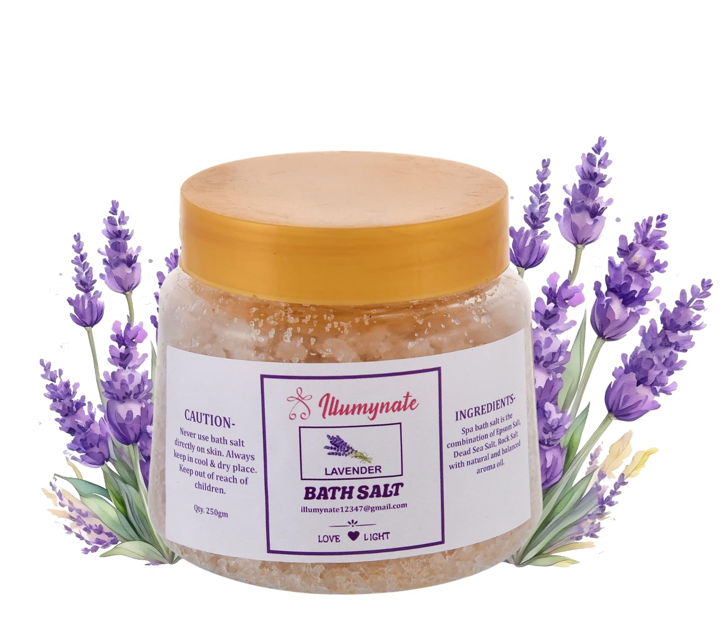 100% Pure Natural Lavender Bath Salt for Body & Foot Spa - Relaxing Muscle Pain Relief & Aromatherapy - 250g | Perfect for Stress Relief, Self-Care Nights & Spa Treatments at Home