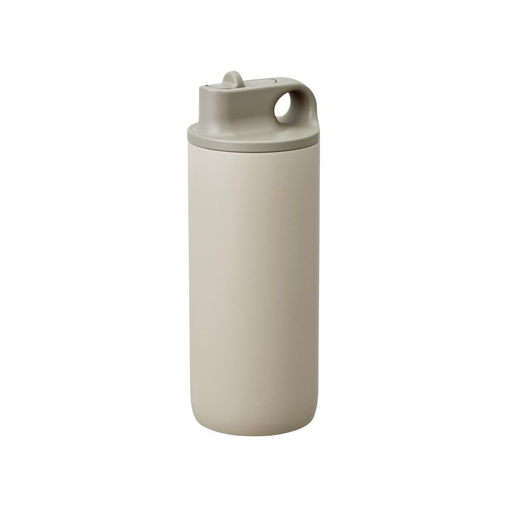 Kinto Active Tumbler 16oz Insulated Stainless Steel Travel Mug - Sand Beige | Leakproof Coffee Thermos for Commuting, Hiking & Office Use