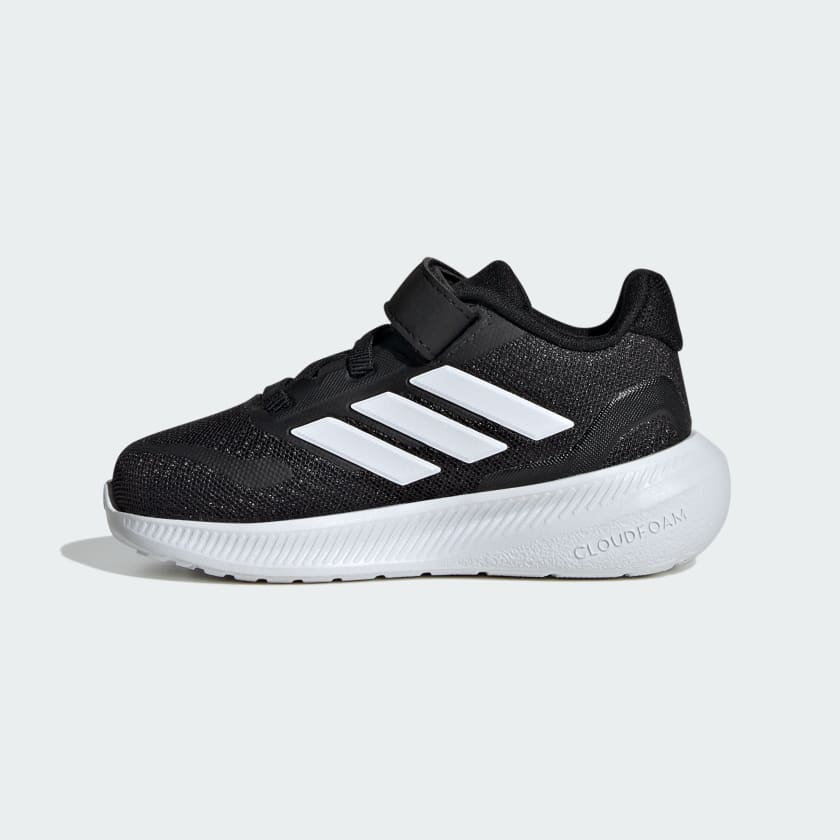 Adidas Kids Runfalcon 5 Hook & Loop Running Shoes - Black/White - Lightweight & Comfortable for Daily Play & Sports Activities