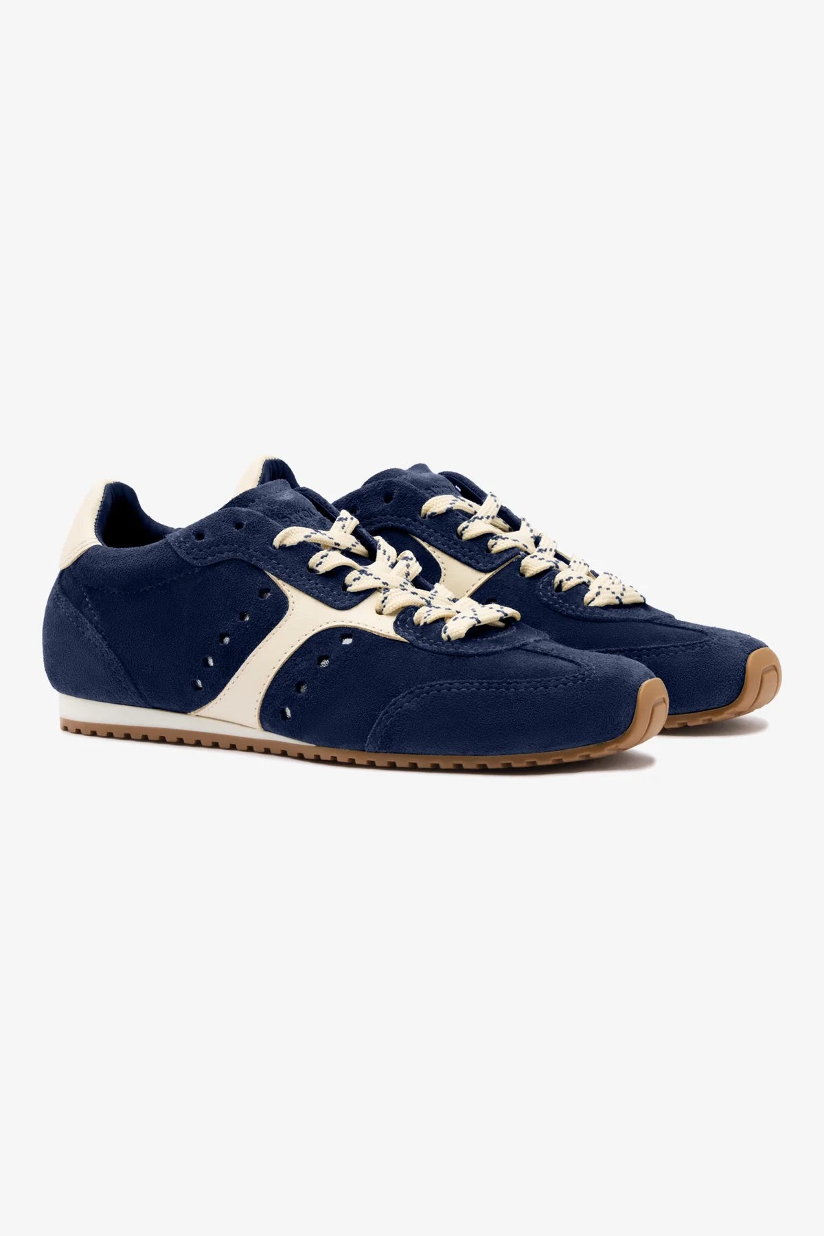 Stella Sneaker - Navy Suede & Ivory Leather Women's Casual Shoes for Walking, Running & Everyday Wear