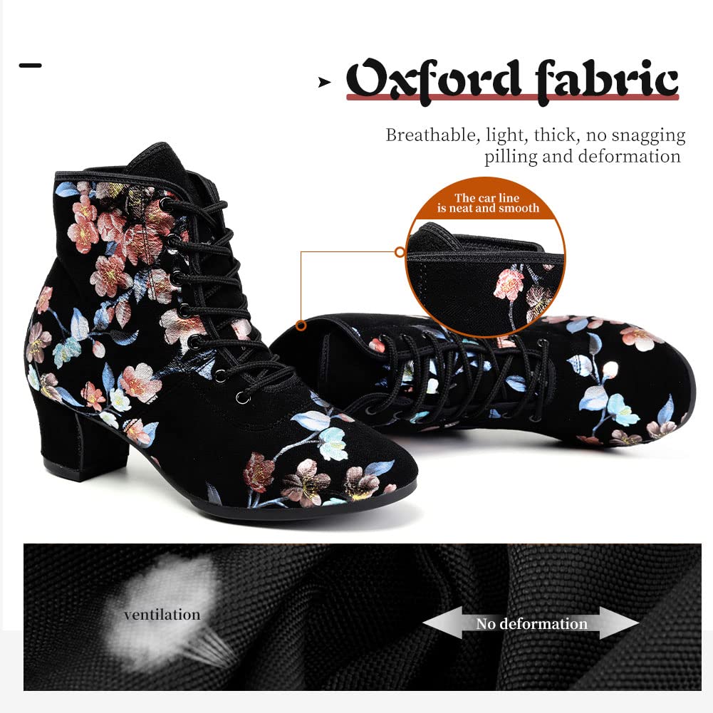 AOQUNFS Women's Latin Dance Shoes - Professional Ballroom Salsa Shoes with Lace-Up Design for Practice & Performance | Comfortable GB-YH Model for Dance Classes, Performances & Social Dancing
