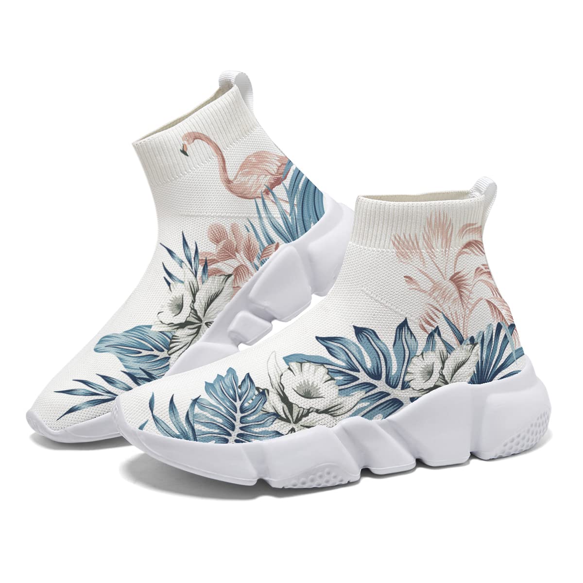 Hetios Women's Running Shoes - Lightweight Breathable Knit Sneakers with Slip-Resistant Sole, Casual Floral Print Fashion Walking Shoes for Jogging, Gym, Workout & Daily Wear