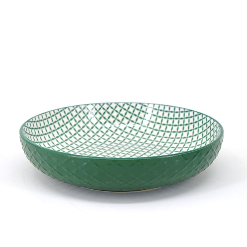 BIA 8.25 Inch Textured Colored Shallow Bowl - Handmade Ceramic Serving Dish for Salads, Snacks & Home Decor | Perfect for Dining, Entertaining & Kitchen Display