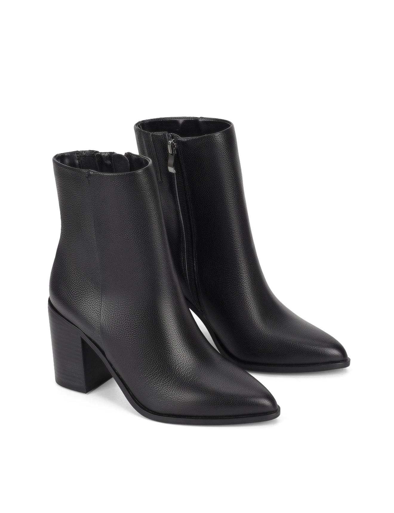 Black Pebble Leather Ricci Ankle Boots for Women - Stylish & Comfortable Fall & Winter Fashion Boots for Casual Outfits, Work & Date Nights