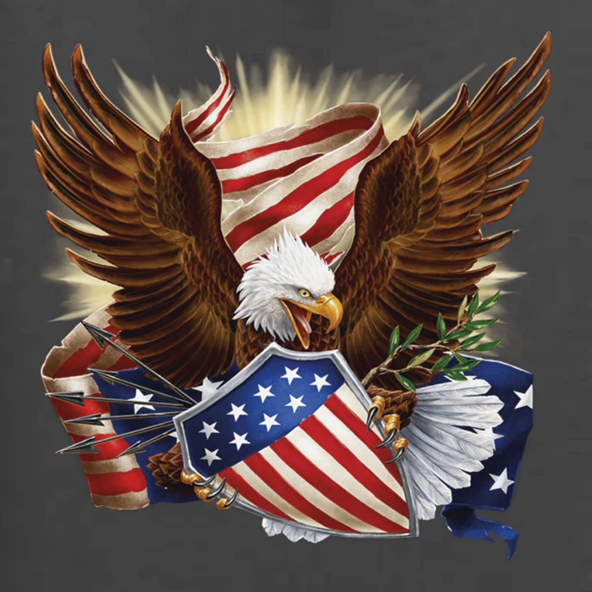 Wild Bobby Eagle American Flag USA Pride Graphic Sweatshirt - Patriotic Unisex Crewneck Sweater for Men & Women | Perfect for 4th of July, Veterans Day & Patriotic Events
