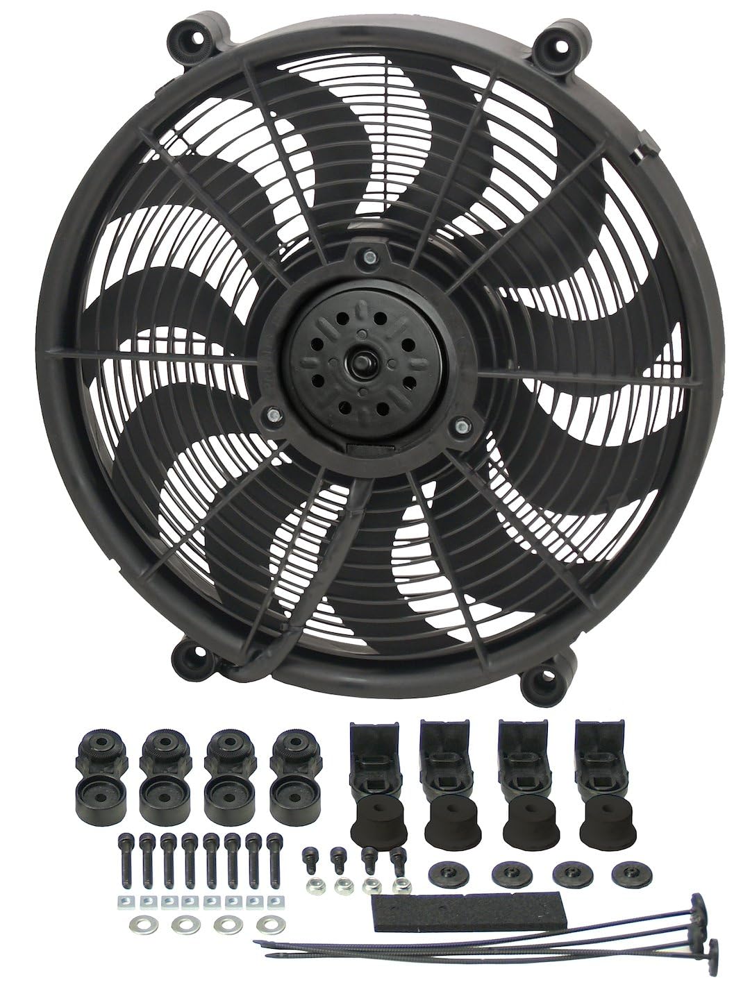 Derale 16217 17-Inch High Performance Electric Radiator Cooling Fan - Black - Perfect for Car, Truck & SUV Engine Cooling Systems