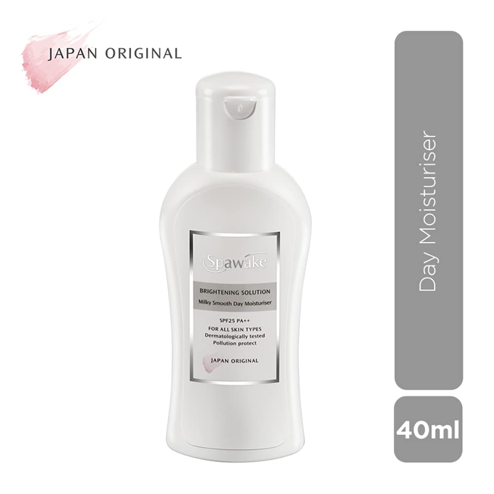 Spawake Vitamin C Face Moisturizer with SPF 25/PA++ - Brightening & Hydrating Milky Lotion (40ml) | Day & Night Use for Glowing Skin | Perfect for Dry & Dull Skin Types