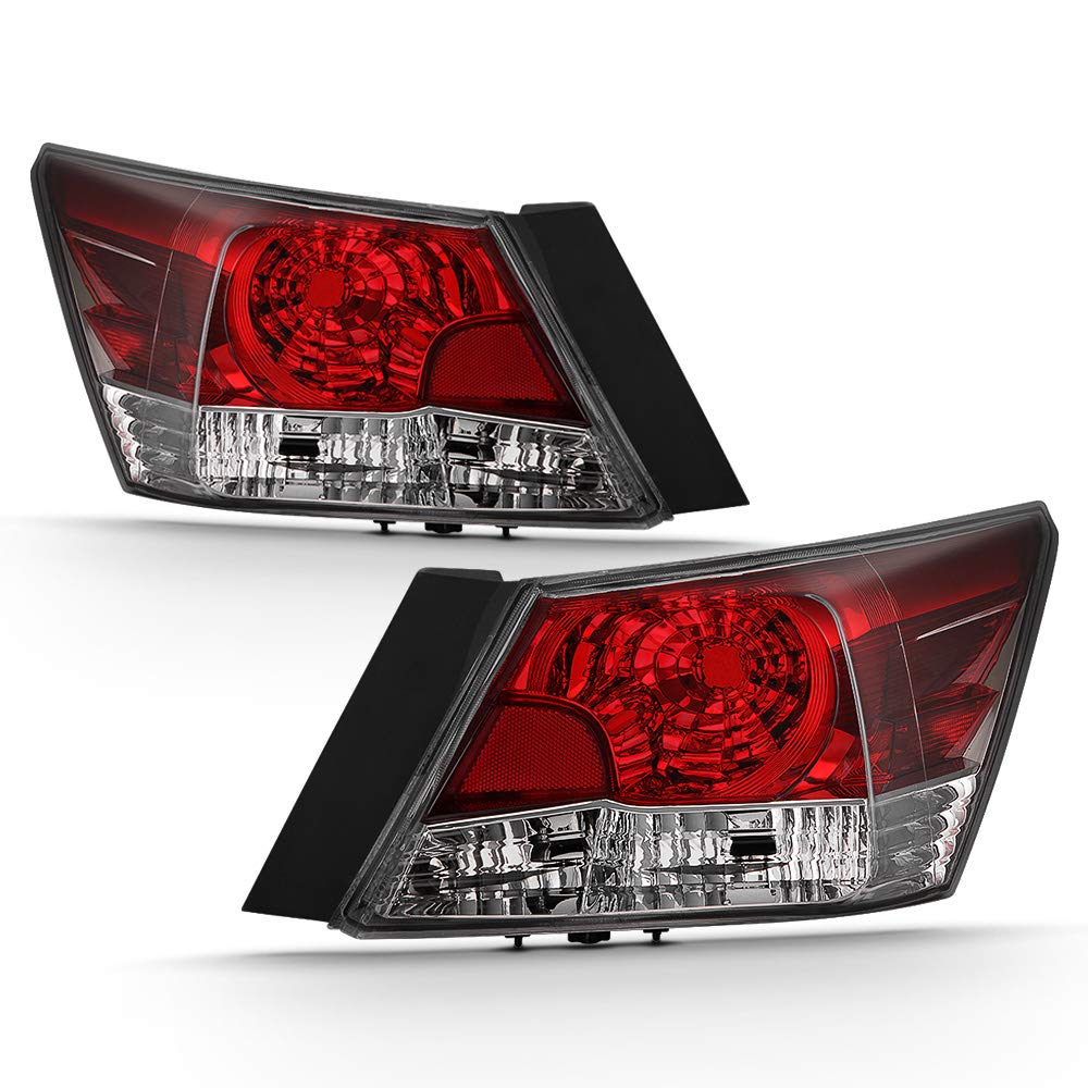 ACANII - OE Style Tail Lights Brake Lamps Replacement Pair for 2008-2012 Honda Accord 4-Door Sedan (Driver & Passenger Side) - Perfect for Night Driving & Enhanced Safety
