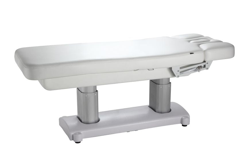 Silverfox Professional Electric Massage Bed Spa Table 2249 - Adjustable Height Reclining Massage Table for Physical Therapy, Chiropractic & Home Use - White Luxury Spa Bed for Relaxation & Pain Relief