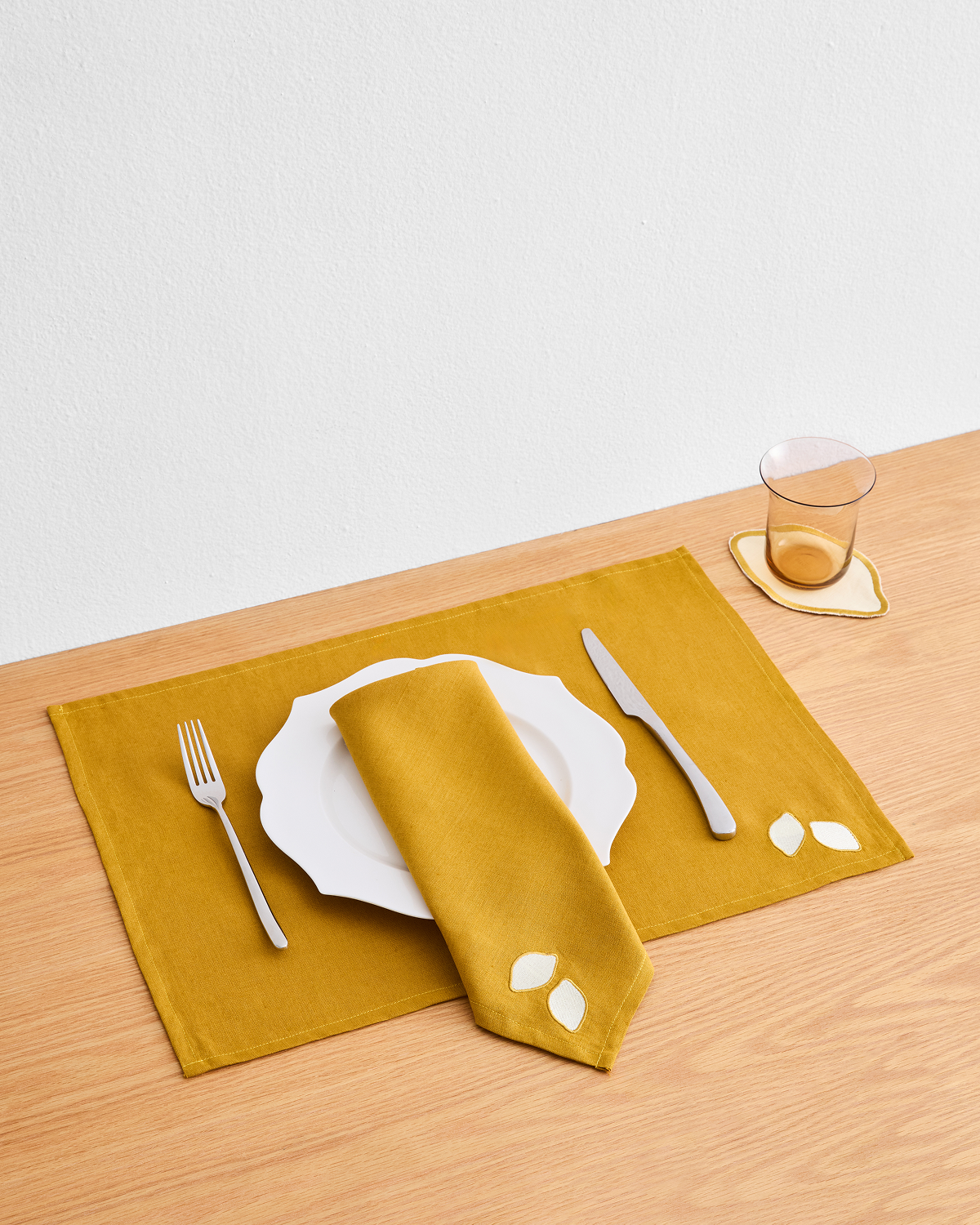 Lemon Fruit Printed Napkins - Set of 4 Premium Cotton Cocktail Napkins for Parties, Weddings & Home Decor