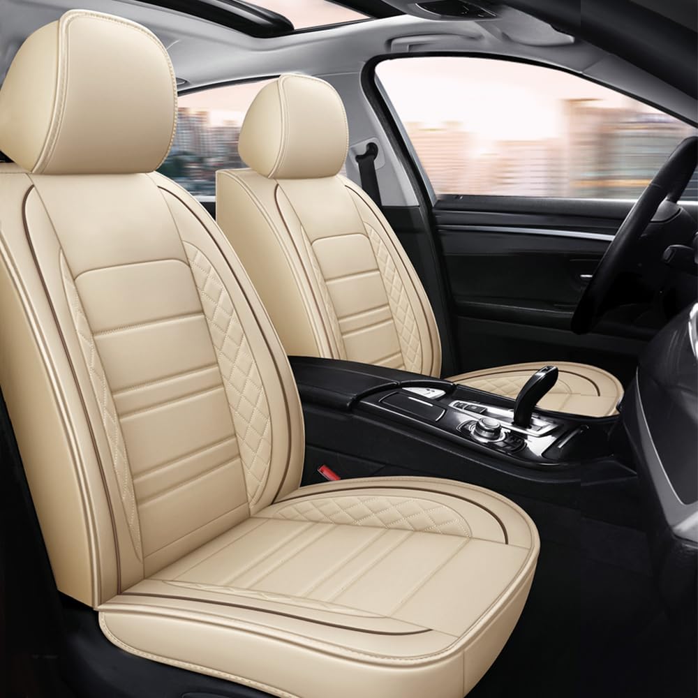 Premium Universal Car Seat Covers Full Set - Faux Leather Front & Back Row Seat Protectors for Sedan, SUV, Van - Black & Gray Options - Perfect for Daily Commute, Road Trips & Family Protection