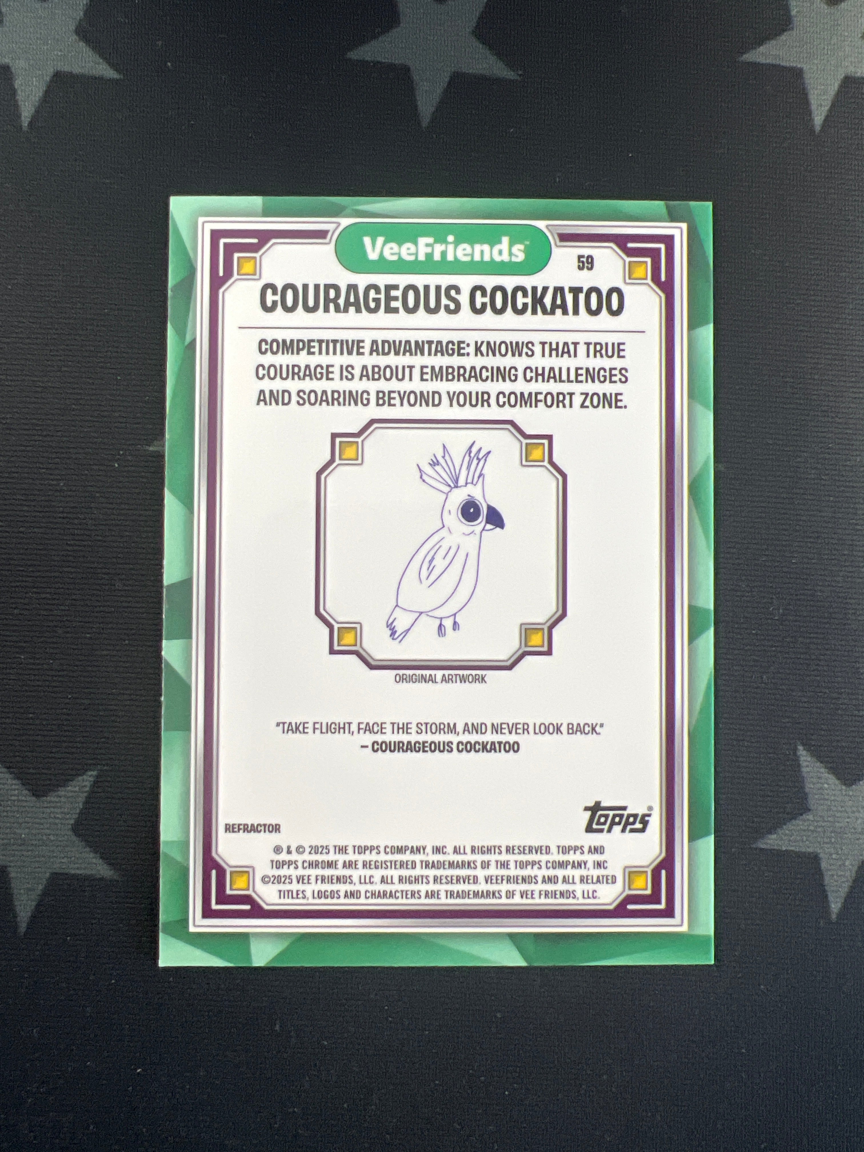 2025 Topps Chrome VeeFriends Courageous Cockatoo #59 Refractor Trading Card - Rare Collectible for Sports Fans & Card Investors | Perfect for Display, Trading, and Investment Portfolios