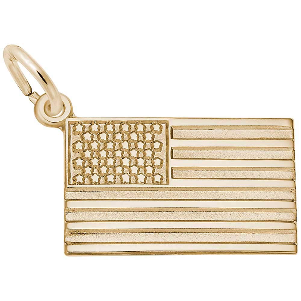 Rembrandt Charms USA Flag Charm - Patriotic Jewelry for Bracelets & Necklaces - Perfect for 4th of July, Memorial Day & Veterans Day Celebrations