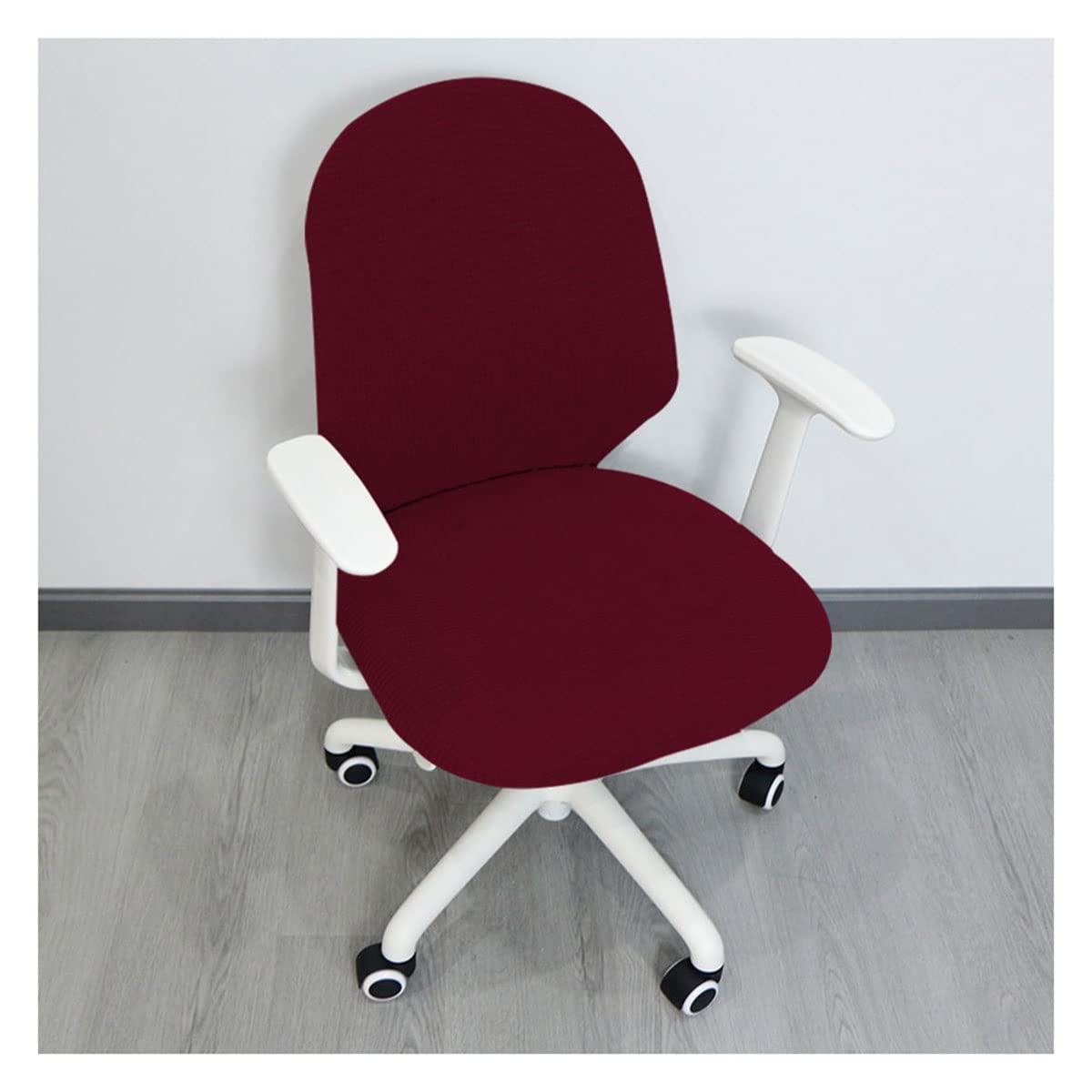 2-Pack Elastic Spandex Stretchable Chair Seat Covers for Office & Home - Wine Red Split Design Fits Most Computer & Desk Chairs - Perfect for Workspace, Study Room, Gaming Setup & Office Ergonomics