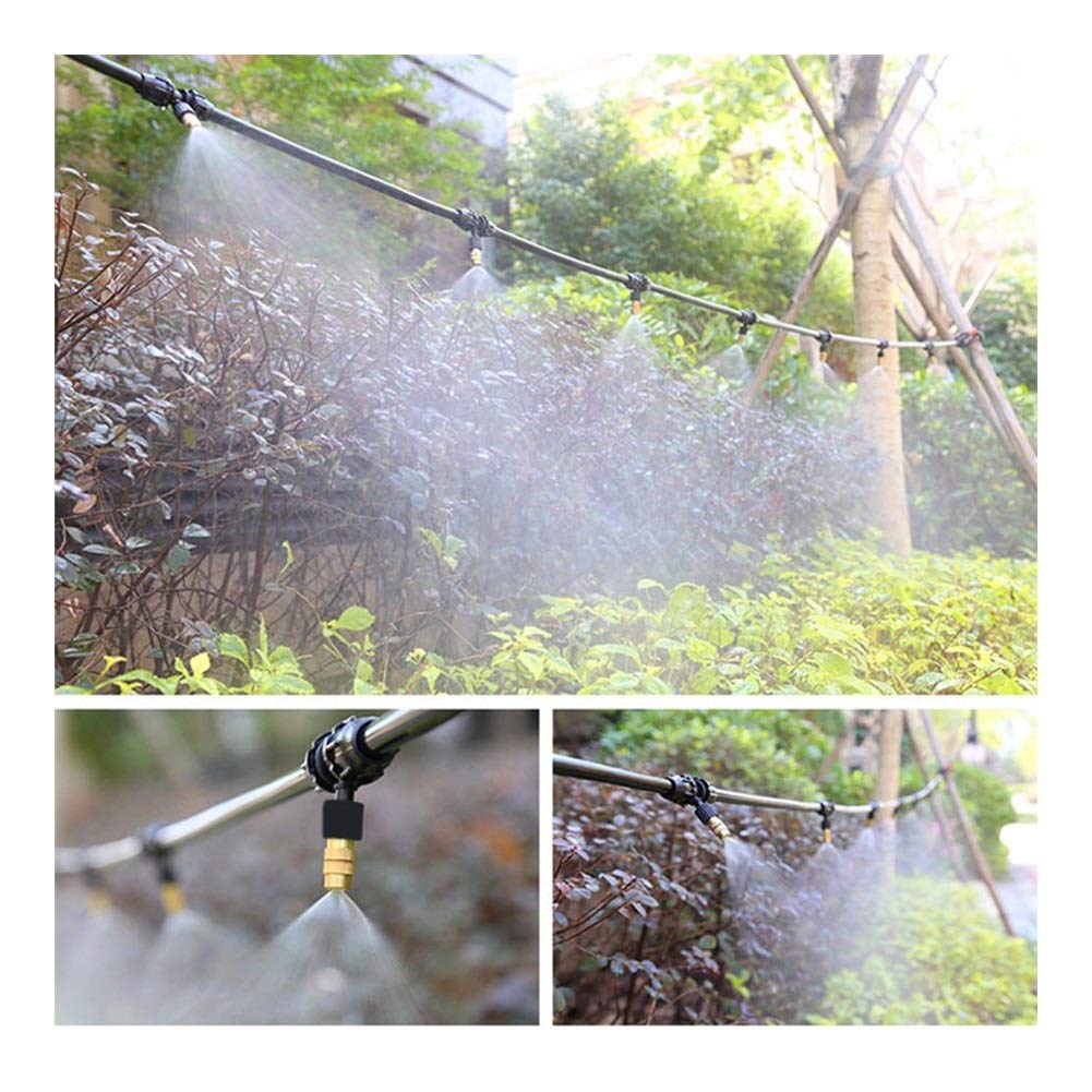 20PCS Copper Misting Nozzles - Brass Garden Watering Spray Sprinklers with Cooling Thread for Plants, Flowers & Lawn Care - Perfect for Greenhouse, Hydroponics & Outdoor Gardening (Yellow)