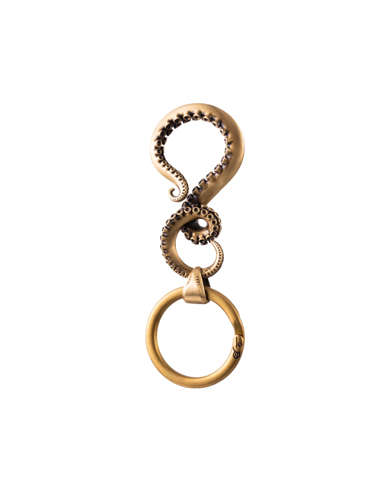 COPPERTIST.WU Octopus Brass Keychain for Men & Women - Unique Tentacle Animal Keyring, Creative Sea-Themed Gift for Car Keys & Decor | Perfect for Beach Lovers & Marine Enthusiasts
