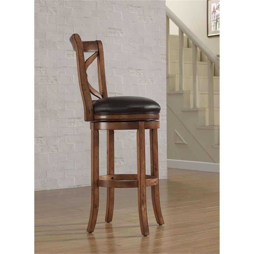 American Woodcrafters Provence Bar Stool - Solid Wood Counter Height Stool with Backrest | Rustic Farmhouse Kitchen Island & Breakfast Nook Seating