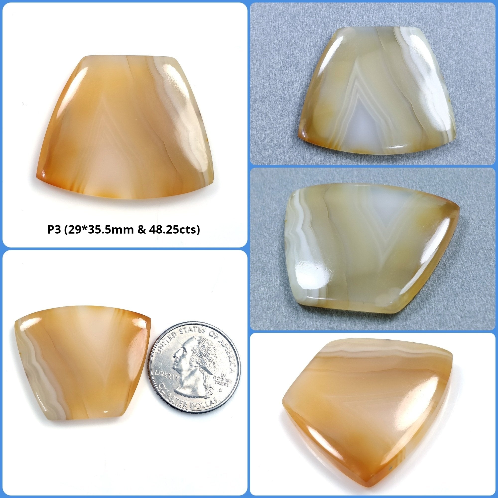 Natural Botswana Agate Gemstone Cabochon - Untreated Bi-Color Agate with Unique Uneven Shape (1pc) - Perfect for Jewelry Making, Wire Wrapping & Crystal Healing