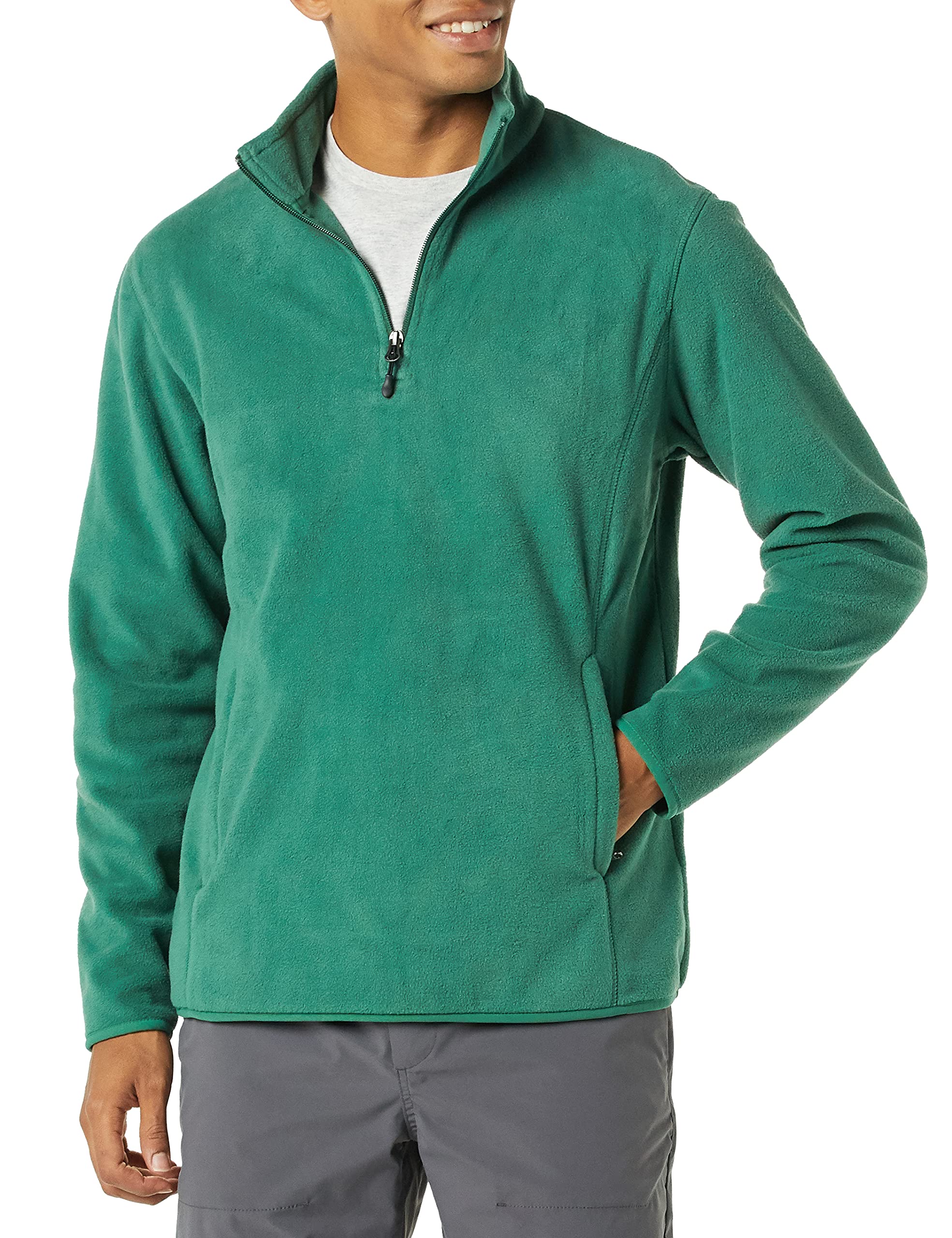 Amazon Essentials Men's Quarter-Zip Polar Fleece Jacket - Lightweight Warm Winter Pullover for Outdoor Hiking, Camping & Casual Wear
