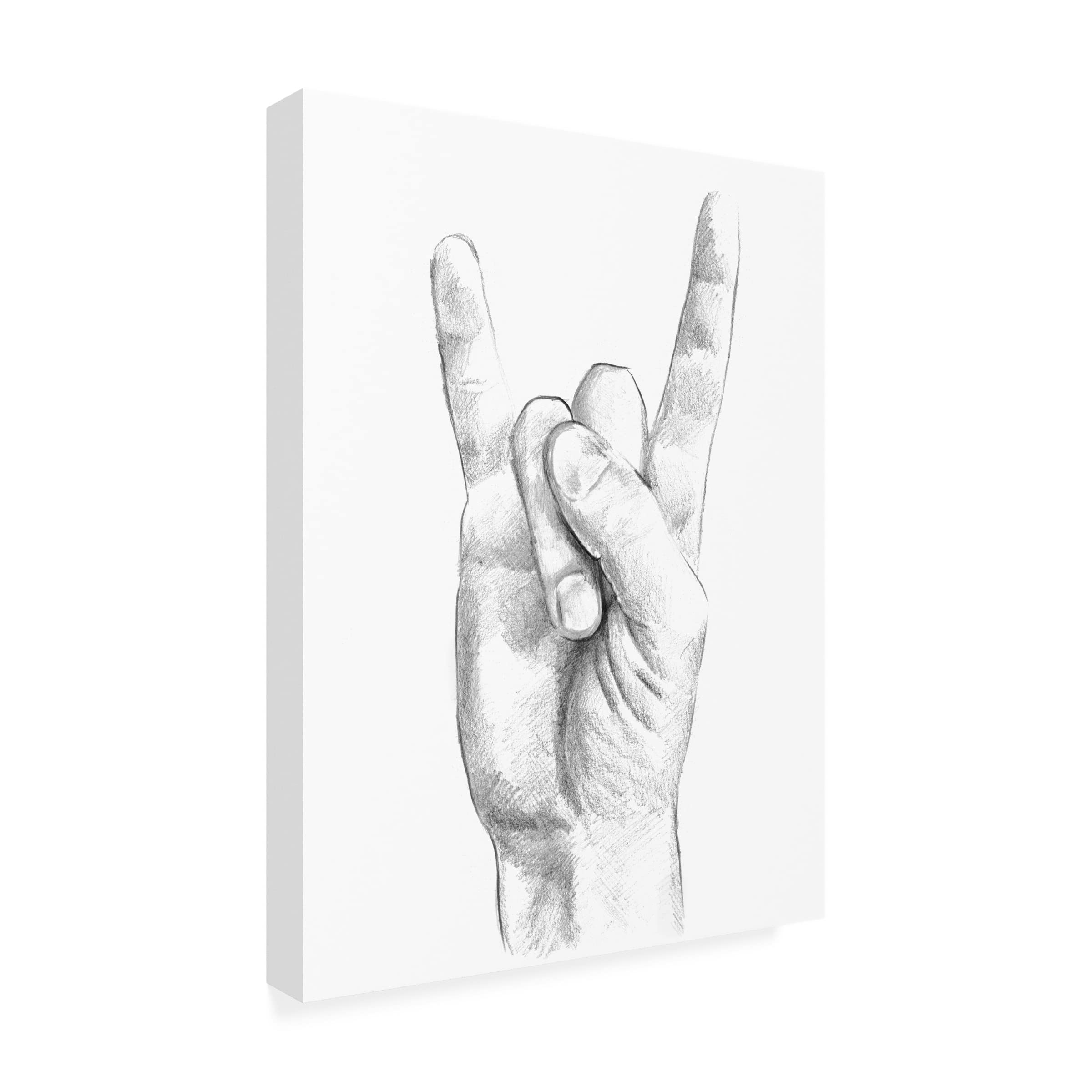 Hand Signs IV Canvas Art Print by Jennifer Paxton Parker - Modern Abstract Wall Decor for Living Room, Bedroom & Office - Trademark Fine Art Collection