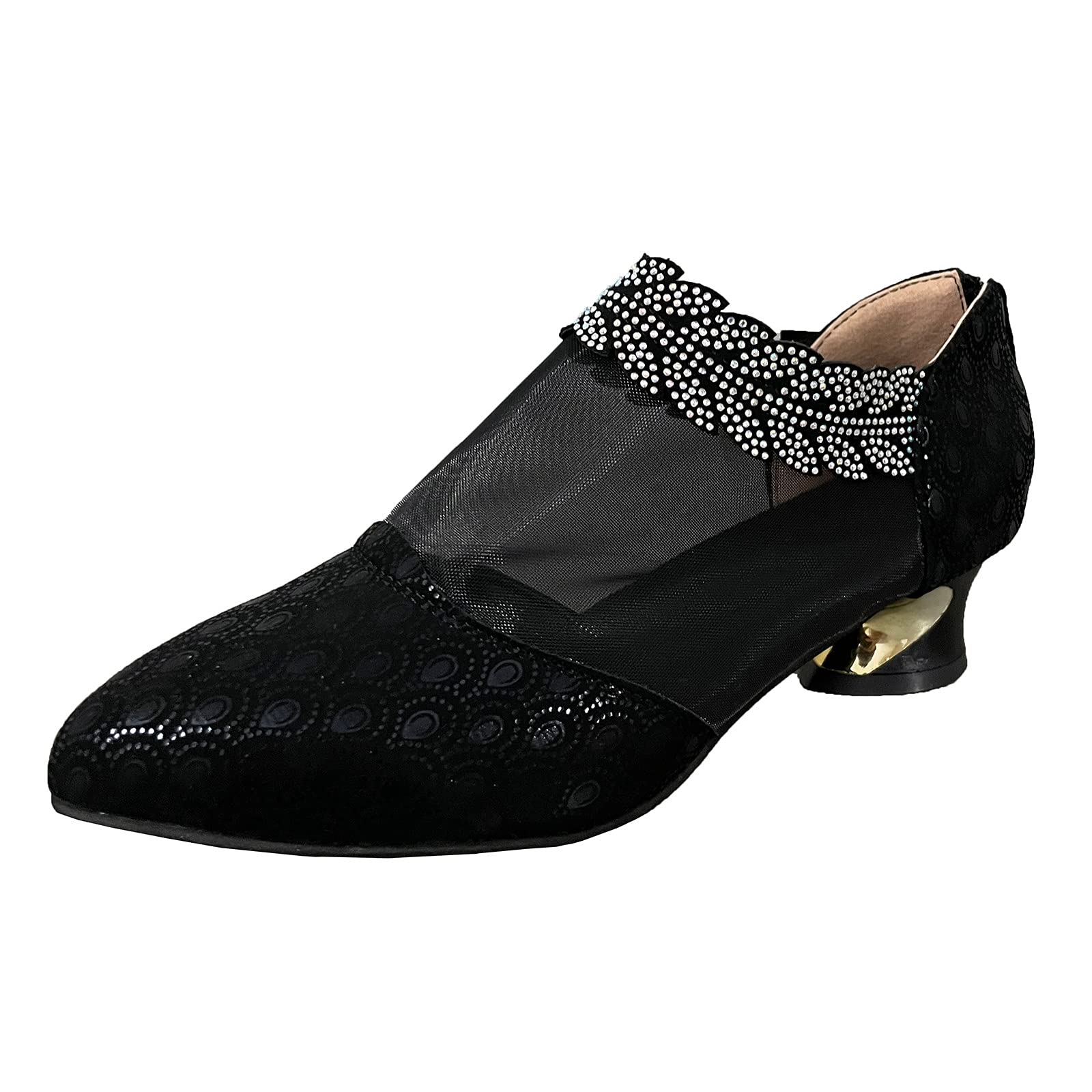 RUIY Crystal Mesh Pointed Toe High Heel Pumps for Women - Elegant & Sexy Ladies Dress Shoes for Party, Wedding & Evening Occasions
