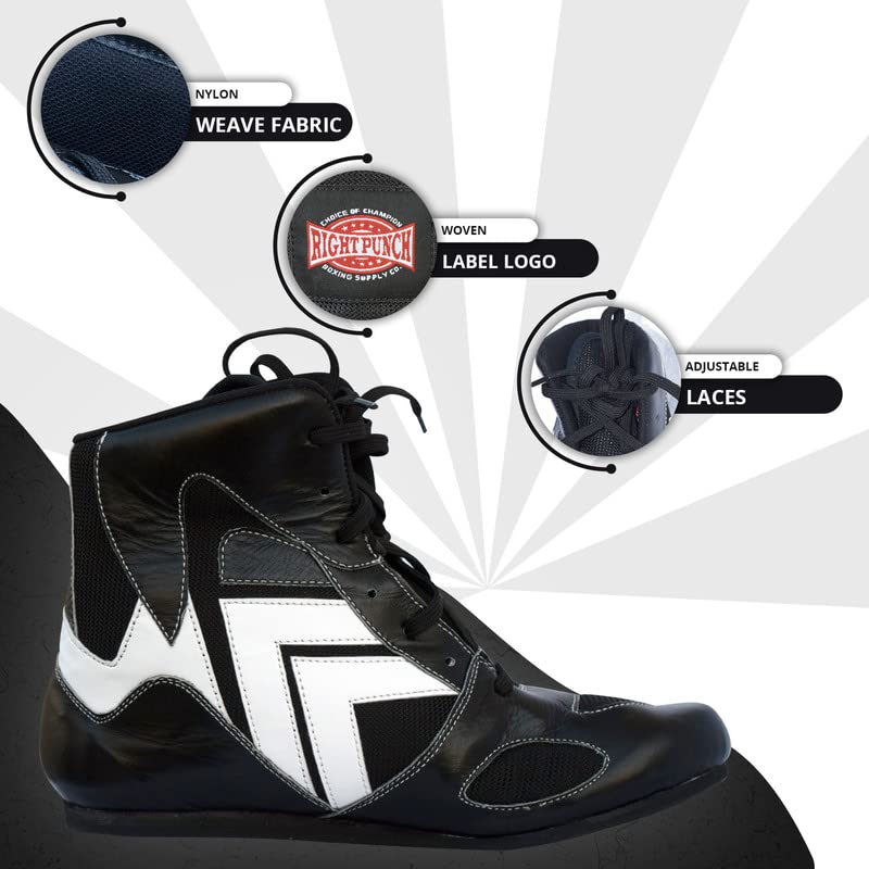 Professional Boxing & Wrestling Shoes for Men & Women - Breathable, Non-Slip Rubber Sole, Lightweight Training Shoes for Adults & Youth | Perfect for Boxing Gyms, MMA Training & Martial Arts Practice