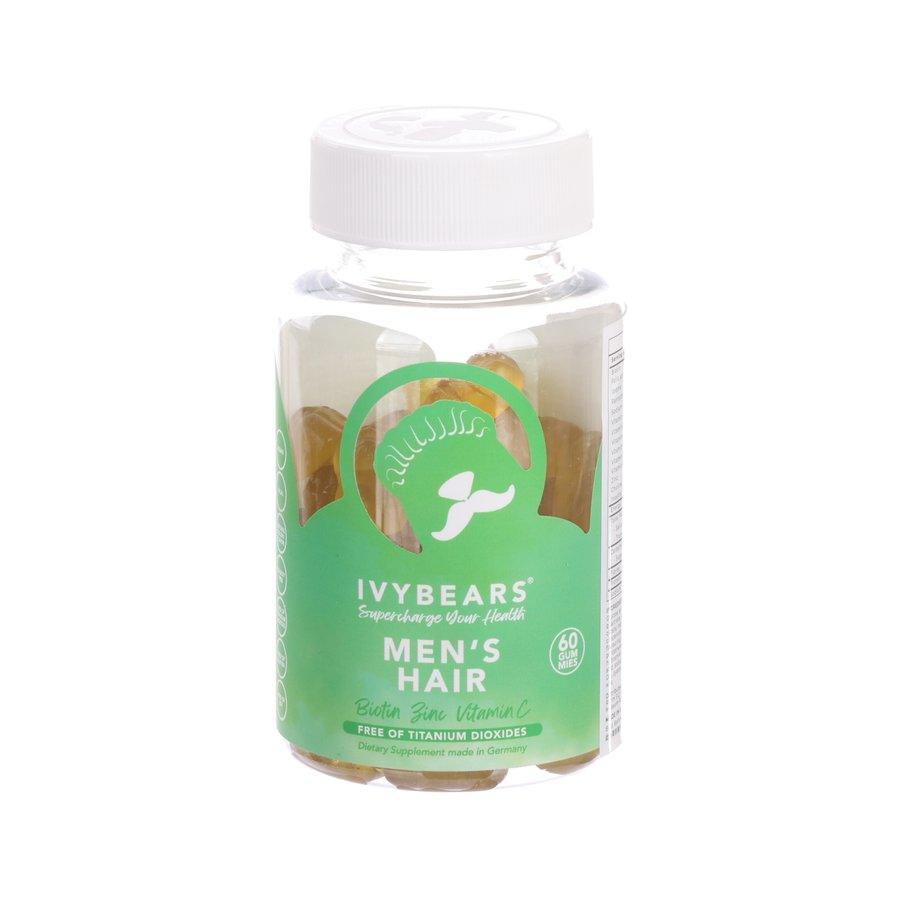 IVYBEARS Men's Hair Growth Vitamins Gummies - Biotin Supplement for Thicker Hair & Healthy Scalp (60 Count) - Supports Hair Regrowth for Men, Perfect for Daily Hair Care Routine