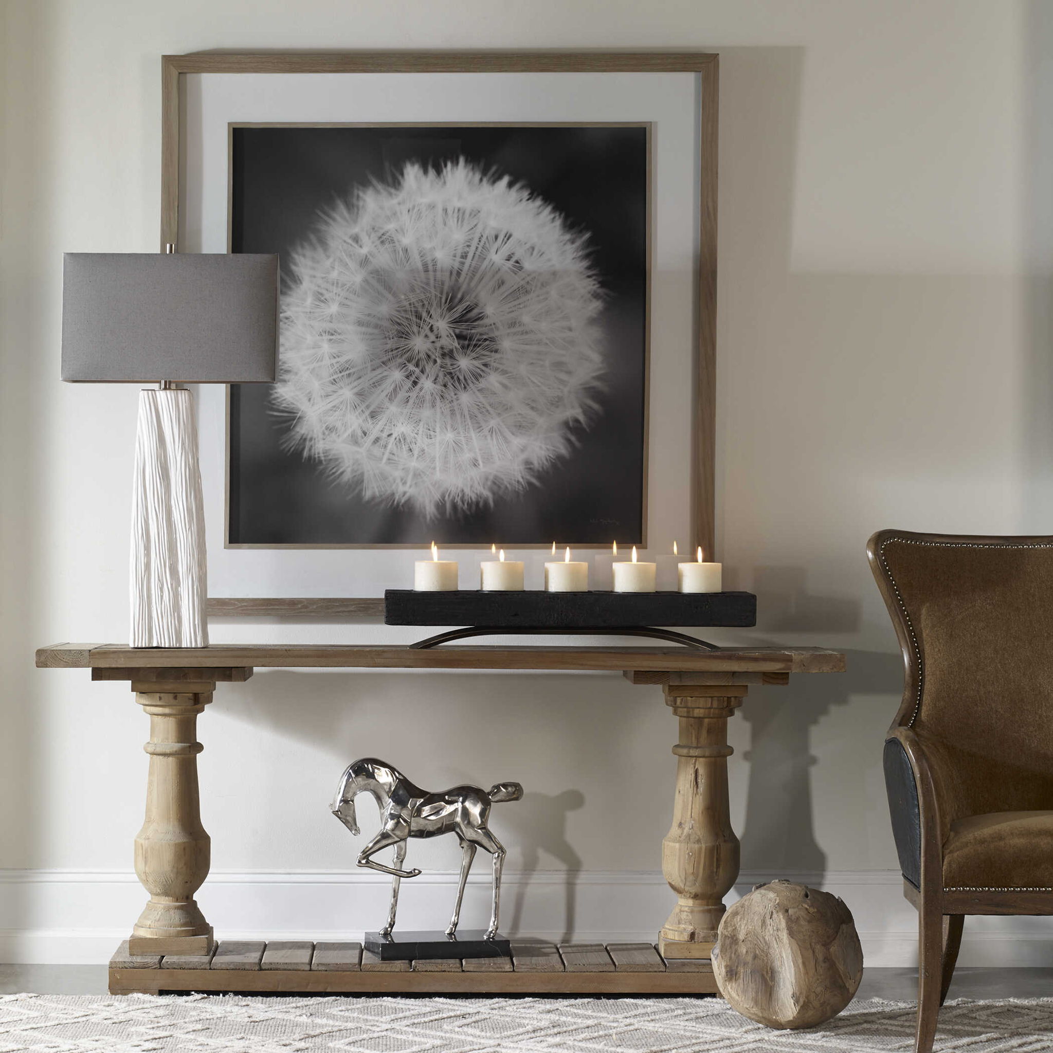 Dandelion Seedhead Framed Print - Black Wall Art for Home & Office Decor | Nature-Inspired Botanical Artwork