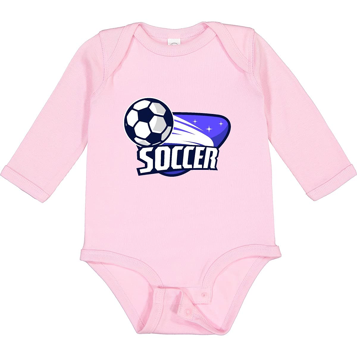 Inktastic Soccer Stars Long Sleeve Baby Bodysuit - Soft Cotton Infant Onesie for Boys & Girls - Perfect for Game Day, Playtime & Family Photos