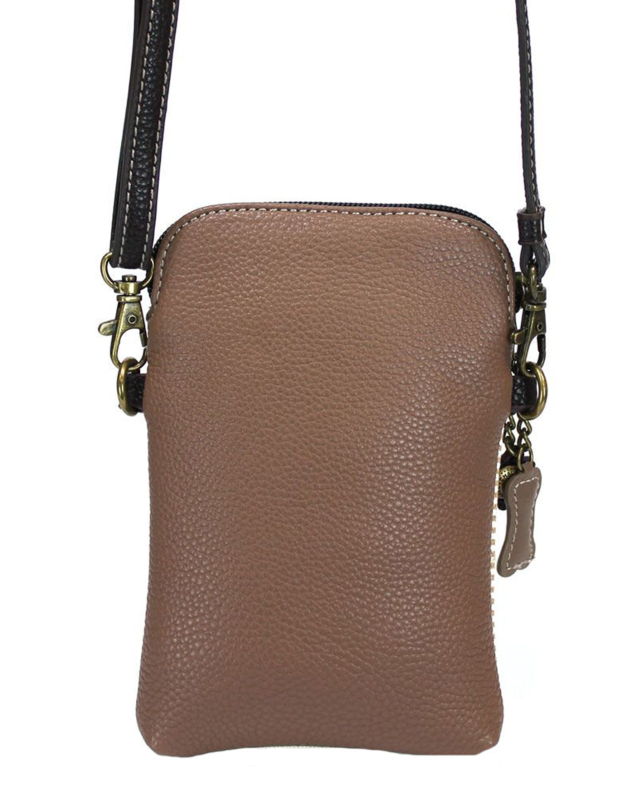 Chala Toffy Dog Crossbody Phone Purse for Women - Convertible Strap Handbag for Dog Lovers & Pet Moms (Brown Stripe) | Perfect for Daily Use, Dog Walks & Shopping