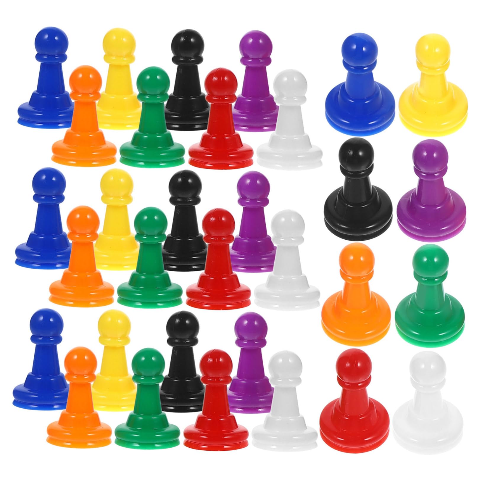 HAWILLOSCH 32-Piece Colorful Plastic Chess Set - Board Game Tokens, Pawns & Accessories for Chess, Checkers & Strategy Games | Perfect for Family Game Nights, Travel & Classroom Learning