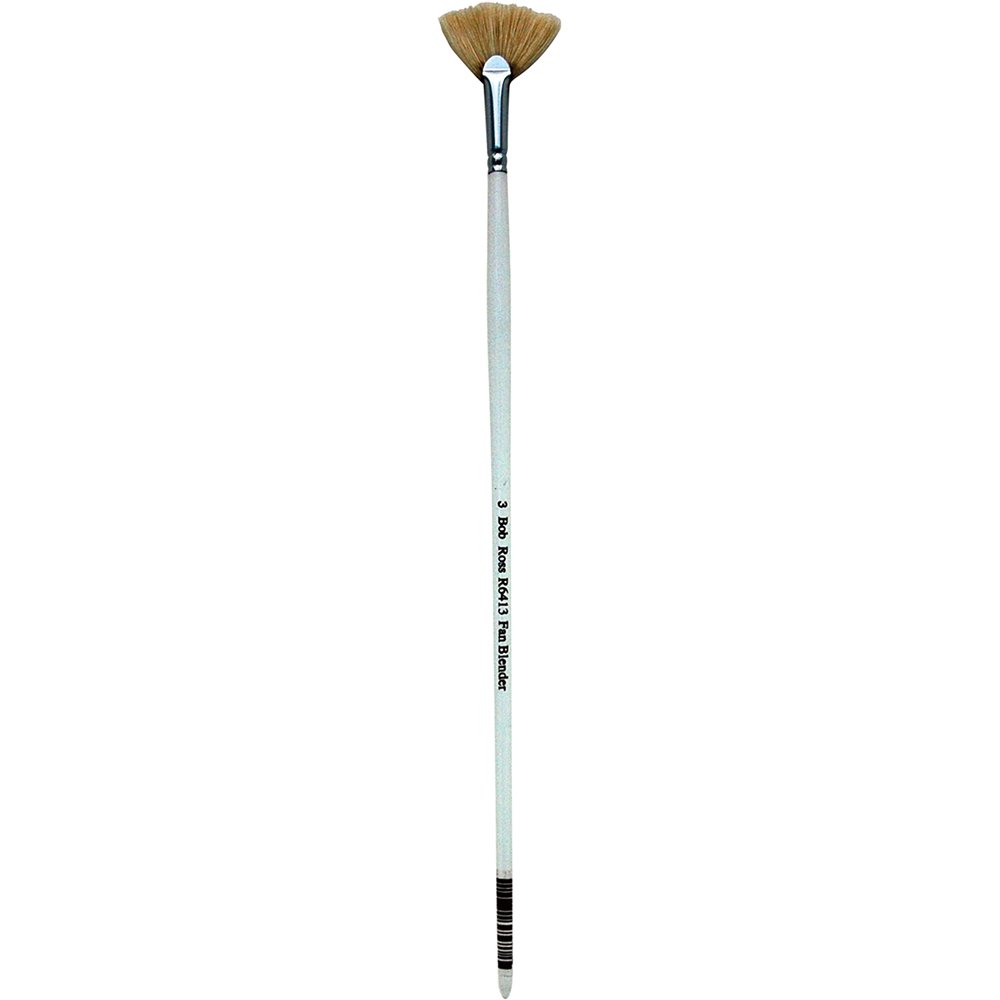 Bob Ross R6413 #3 Fan Blender Artist Brush - Professional Oil Painting Brush for Blending, Softening & Texturing - Perfect for Canvas, Acrylic & Oil Painting Artwork