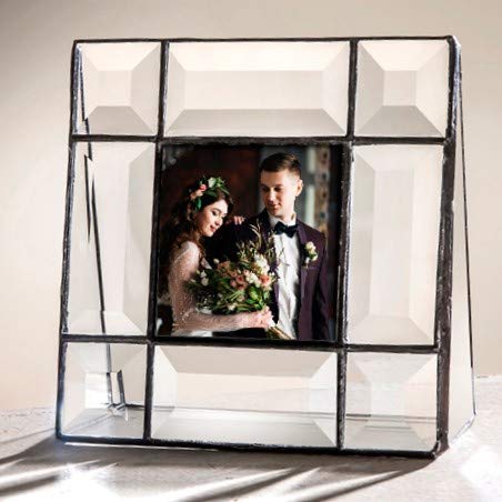 3x3 Clear Glass Picture Frame - Square Photo Display for Desk & Home Décor - Perfect for Weddings, Anniversaries, Graduations