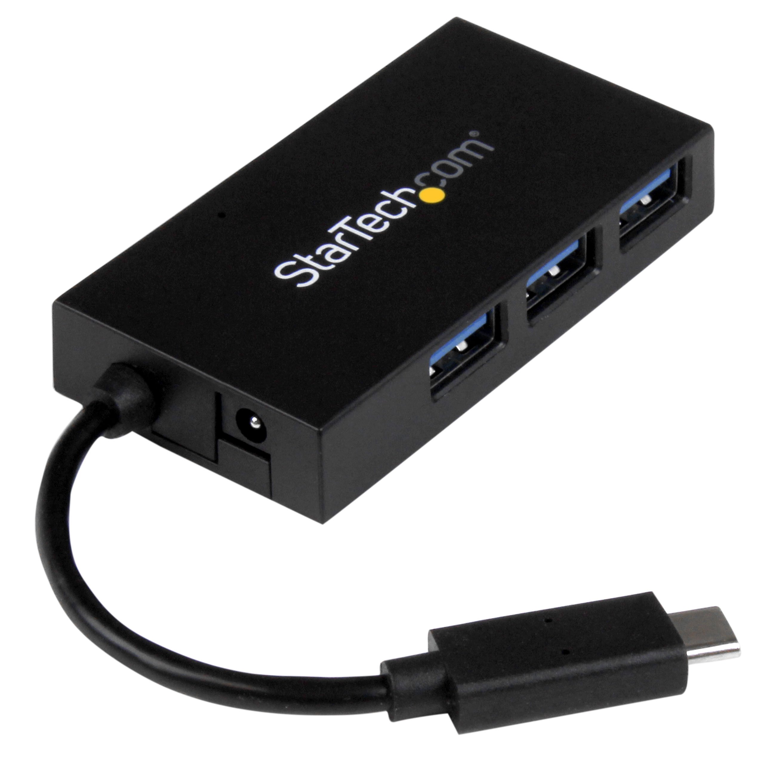 StarTech.com 4-Port USB C Hub with Power Adapter - USB-C to 3x USB-A & 1x USB-C Port Expander (HB30C3A1CFS) - Perfect for Laptops, Tablets & Workstations