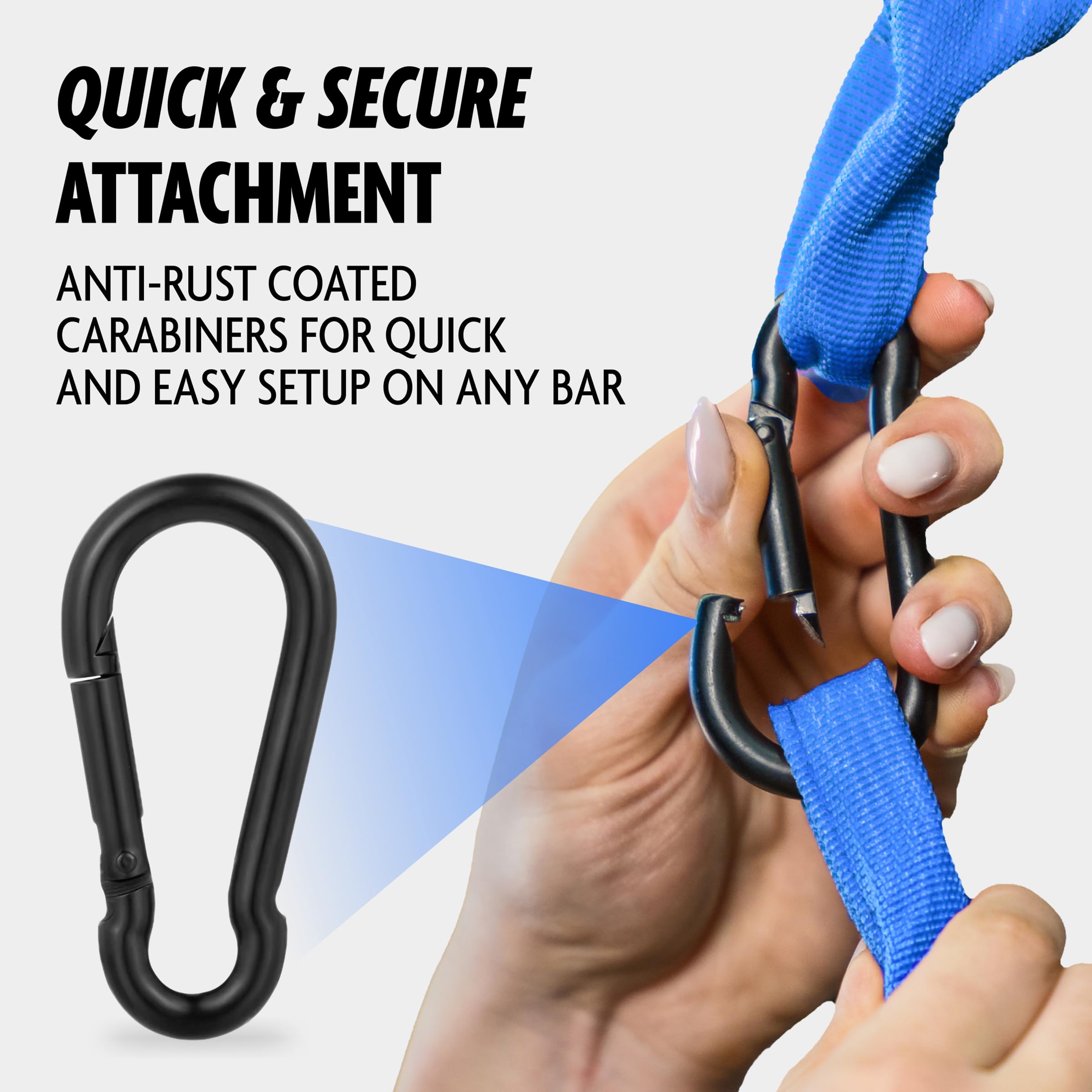 DMoose Fitness Hanging Ab Straps for Pull Up Bar - Core Strength Training Equipment with Thick Padded Arm Support - Includes 2 Rust-Resistant Carabiners - Perfect for Home Gym, CrossFit & Bodyweight Exercises (Pair) - Build Six Pack Abs & Improve Core Stability
