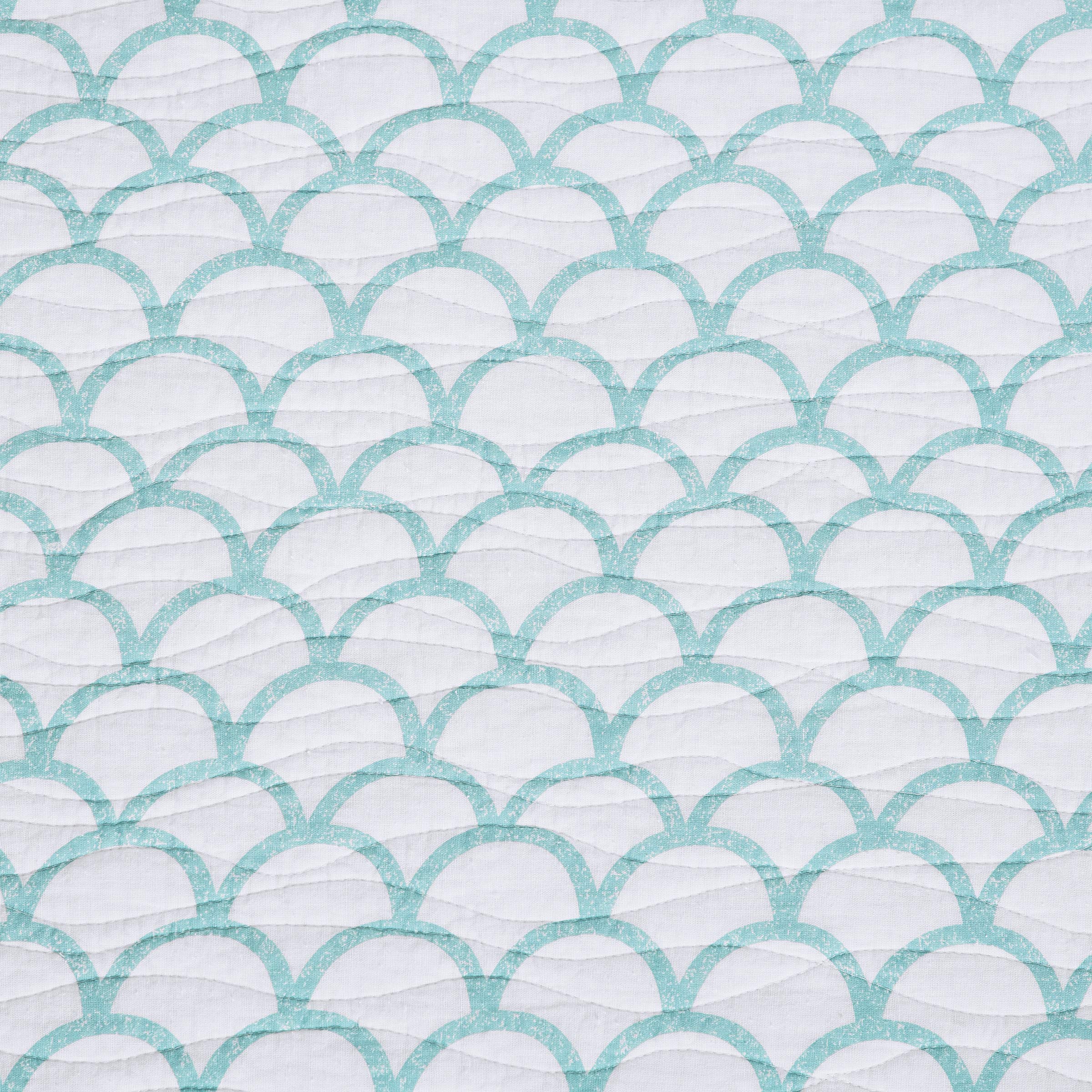 C&F Home Shellwood Sound 2-Piece Cotton Quilt Set - Twin Size, Coastal Beach Print in White, Blue & Green - Includes Quilt & Sham - Perfect for Beach House Bedrooms, Guest Rooms & Coastal-Themed Decor