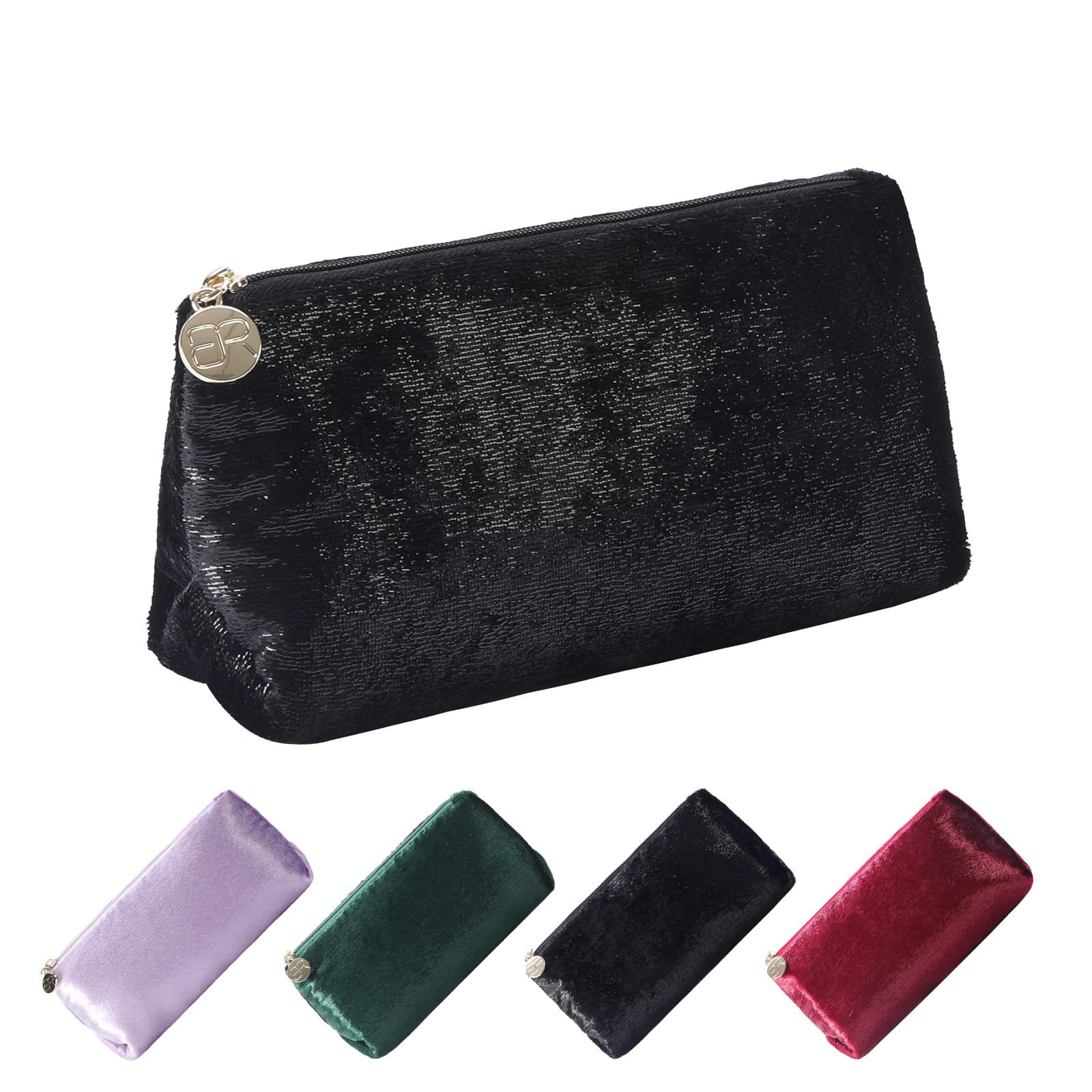 Small Black Makeup Bag for Women - Travel Cosmetic Pouch for Purse & Accessories | Cute Organizer for Toiletries, Makeup, Jewelry & Essentials - Perfect for Travel, Gym, Work & Daily Use