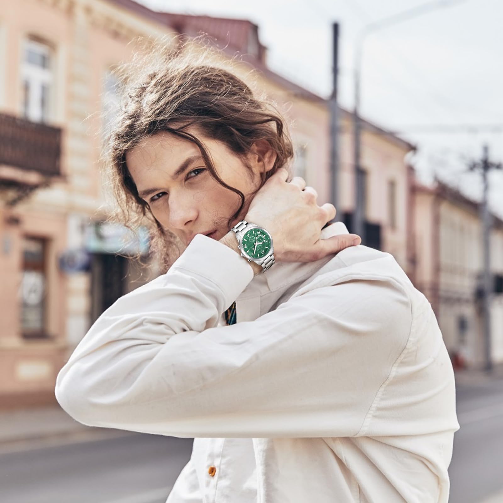 Men's Analog Quartz Chronograph Watch - 30M Waterproof Stainless Steel Dress Watch for Business & Casual Wear | Elegant Fashion Wristwatch Gift for Him | Perfect for Office, Dating & Special Occasions