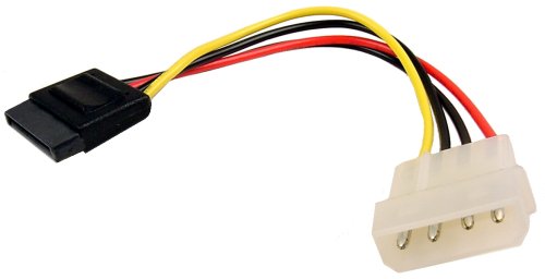 SATA Power Adapter Cable - 15 Pin Male to 4 Pin Molex Female Converter for PC, HDD, SSD - Perfect for Computer Upgrades & DIY Builds