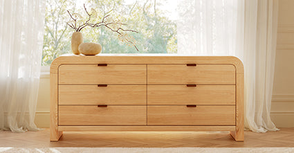Cirq 6 Drawer Dresser - Modern Wooden Chest of Drawers for Bedroom Storage & Organization | Perfect for Clothes, Accessories & Home Decor